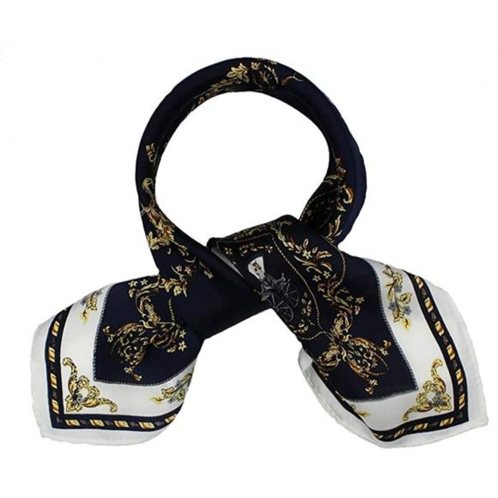 100 Mulberry Silk Scarf Navy Blue